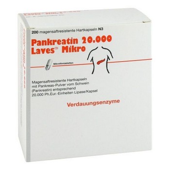 PANKREATIN 20.000 Laves Mikro magensaftres.Kapseln