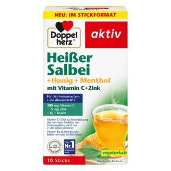 DOPPELHERZ heißer Salbei+Honig+Menthol Granulat
